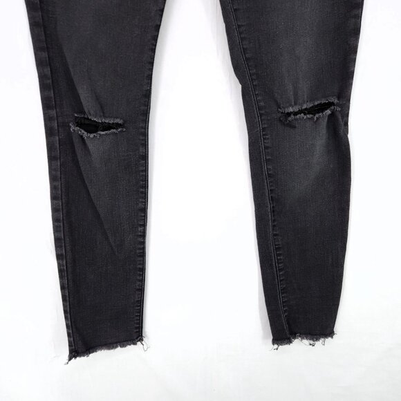 Pistola Skinny Jeans Size 28 Woman's Mid Rise Distress Black Denim Stretch - Picture 13 of 14